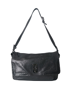 Multi Ladder Lock Shoulder Bag,Leather,Black,M,603257